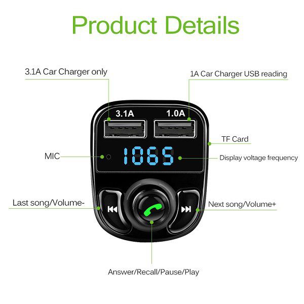 Aux Handsfree Car Audio MP3 Player
