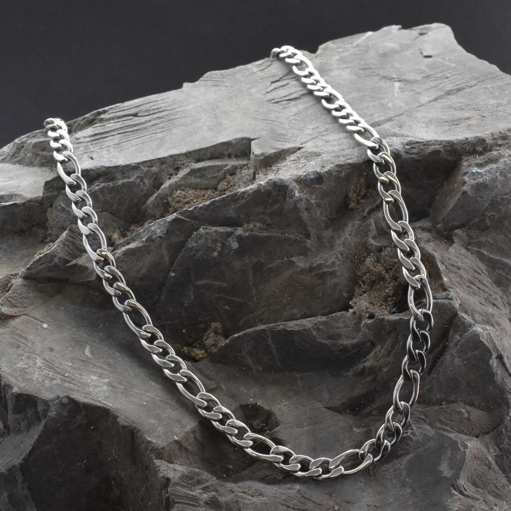 Stainless Steel Thin Figaro 55cm Chain