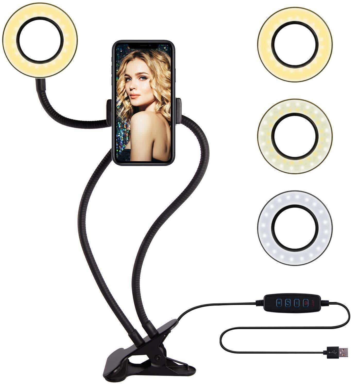 Live Stream Selfie Ring Light and Cellphone stand