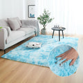 Fluffy Carpet (Light Blue and White)