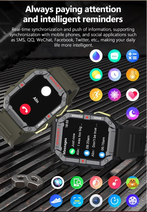 Smart Watch for Outdoor Sports (Black)