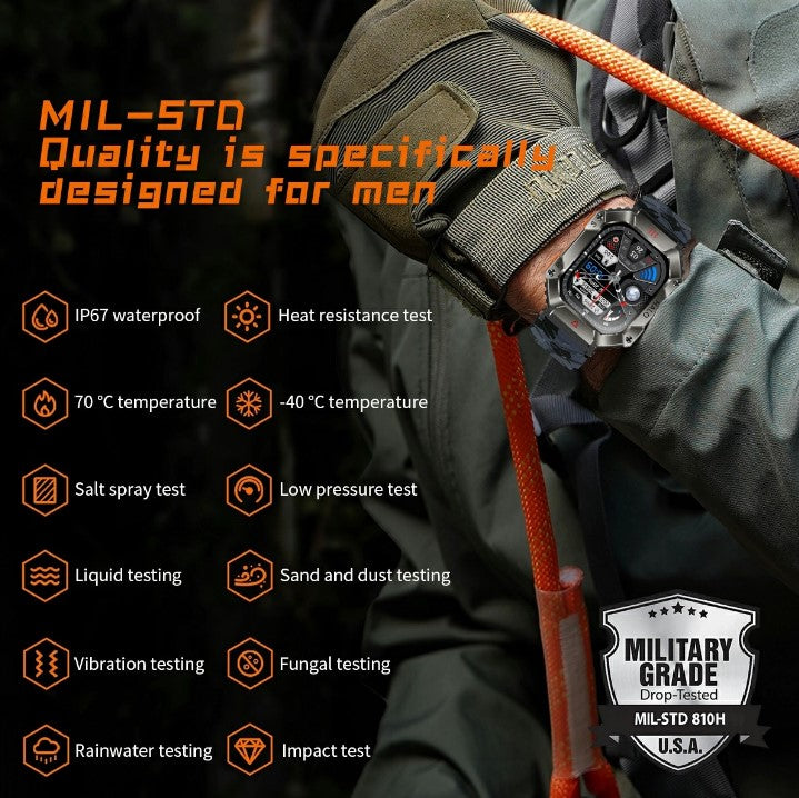KR80 Bluetooth HD Heal Monitoring Smart Watch - Vinyl