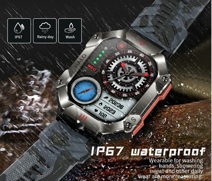 KR80 Bluetooth HD Heal Monitoring Smart Watch - Vinyl