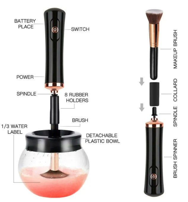 Electric Makeup Brush Cleaner (Black)