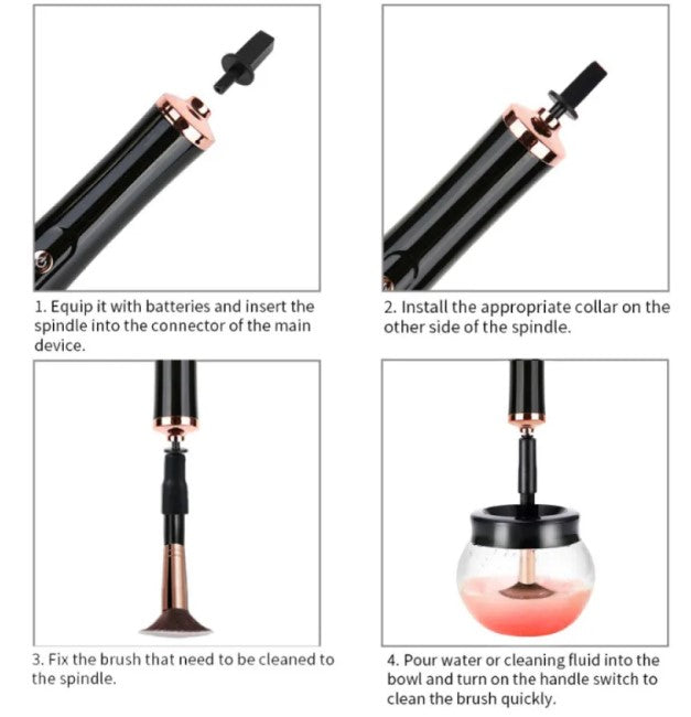 Electric Makeup Brush Cleaner (Red)