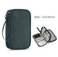 Multifunctional Portable Travel Data Cable Storage Bag - Navy Blue