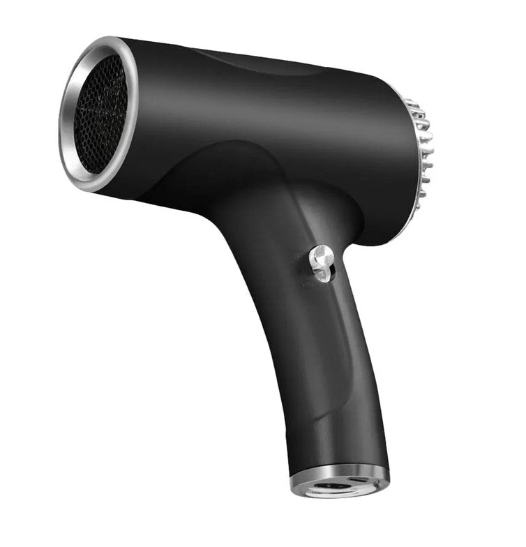 2600mAh Cordless Anion Blow Dryer Portable Hair Dryer 40/500W USB Rechargeable with 2 Gears - Black