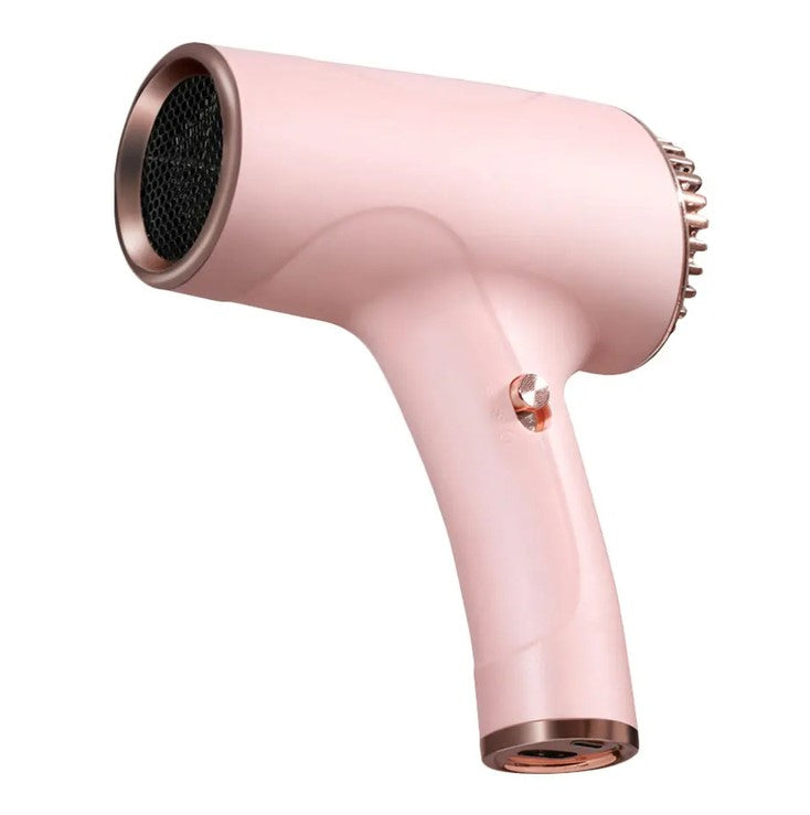 2600mAh Cordless Anion Blow Dryer Portable Hair Dryer 40/500W USB Rechargeable with 2 Gears - Pink