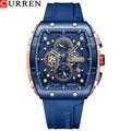 CURREN Waterproof Six Needle Quartz  Multifunctional Trendy Men's Watch (Blue)