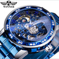 Winner Watches Classic Rhinestone Clock ( Blue )