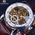 Forsining Hollow Engraving Skeleton Casual Designer Brand Automatic Watches (Black Silver)