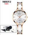 NIBOSI Luxury Ceramic Ladies Bracelet Watches - Rose White