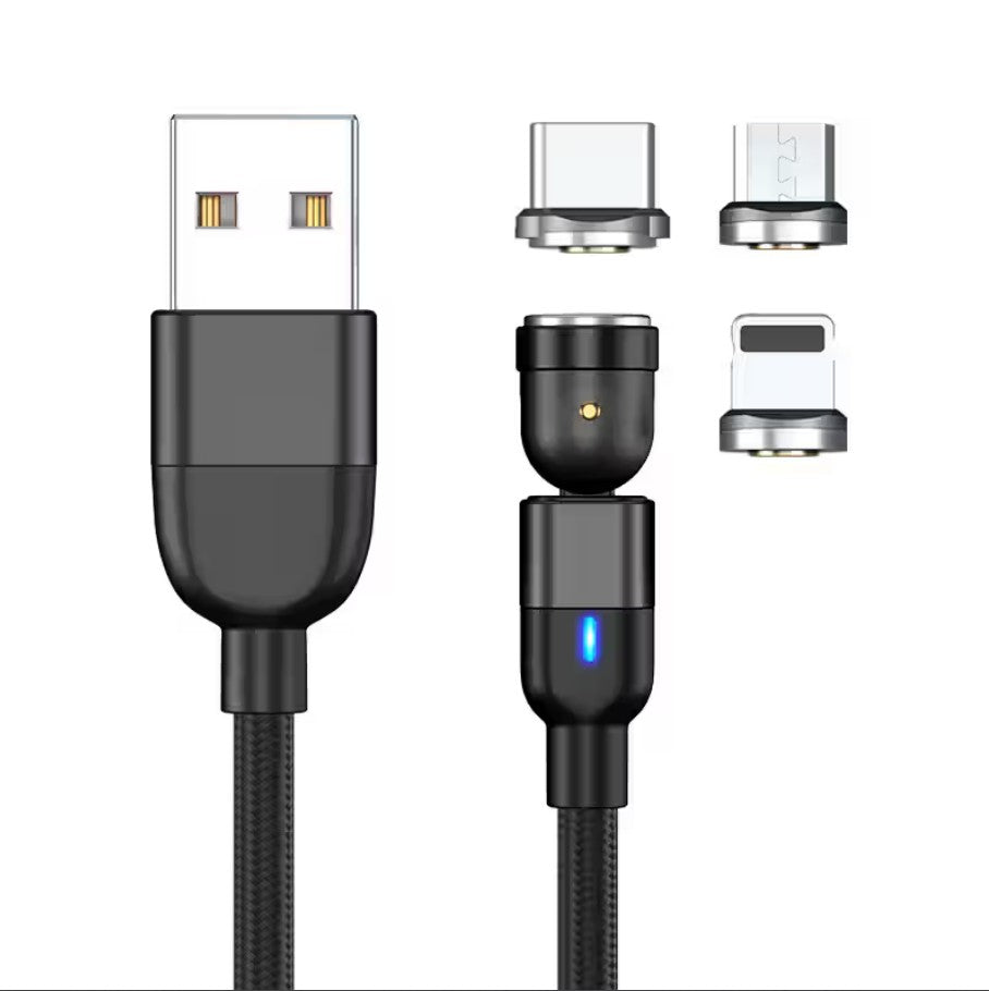 540° Rotatable 3 in 1 Magnetic Fast Charging Cable (For All Devices)