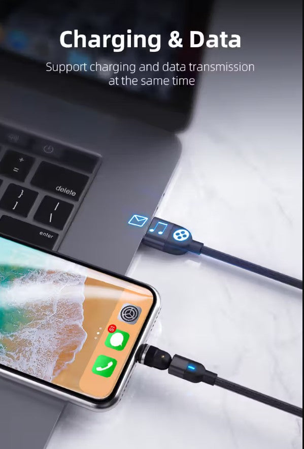 540° Rotatable 3 in 1 Magnetic Fast Charging Cable (For All Devices)
